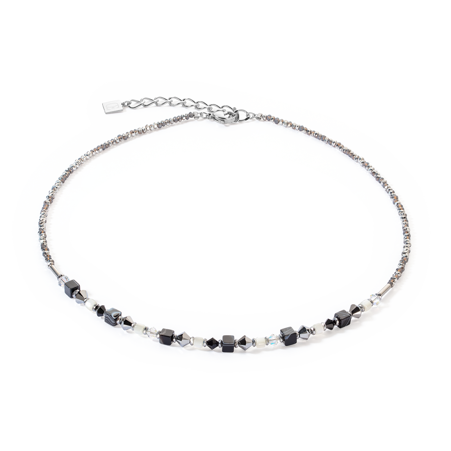 Collier Princess Shape Mix noir-blanc