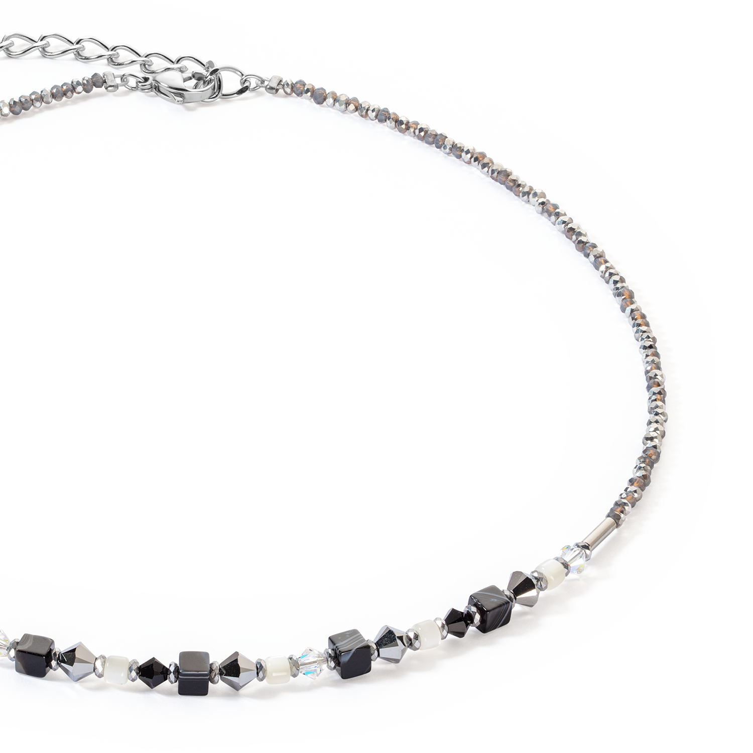 Collier Princess Shape Mix noir-blanc