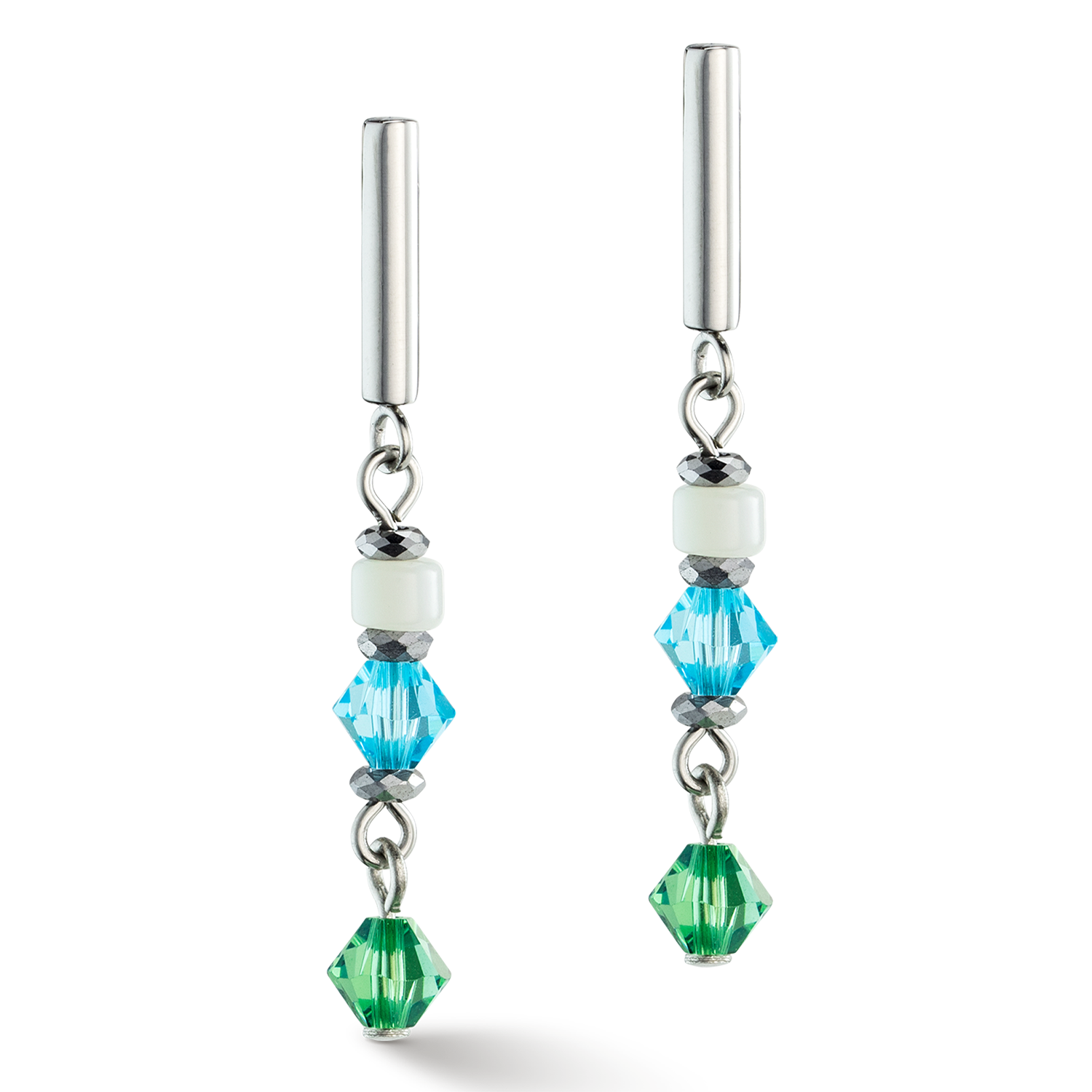 Boucles d'oreilles Princess Shape Mix vert menthe