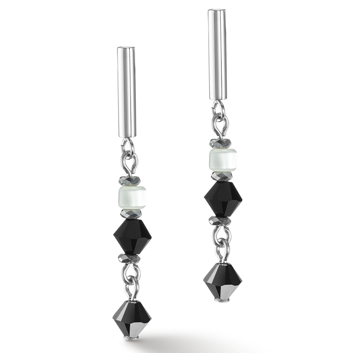 Boucles d’oreilles Princess Shape Mix noir-blanc