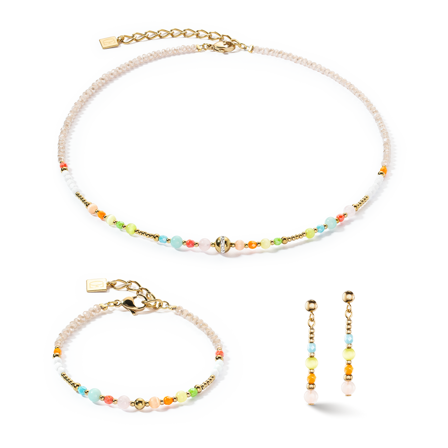 Collier Princess Spheres multicolore pastel