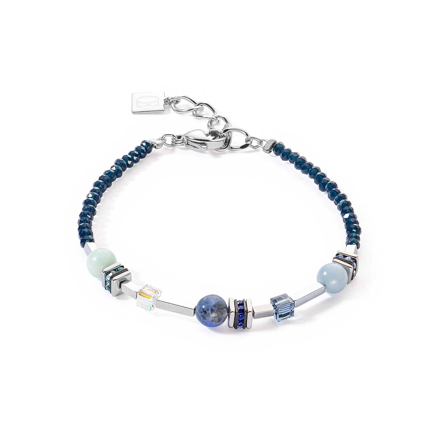 Bracelet Atlantis Spheres argent-bleu