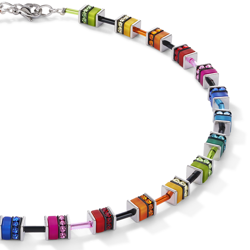 Collier GeoCUBE® classique polaris & strass multicolore