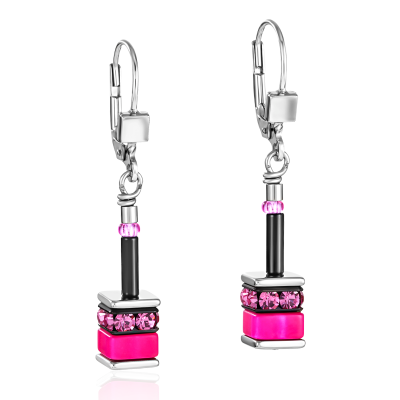 Boucles d'oreille GeoCUBE® classique polaris & strass multicolore