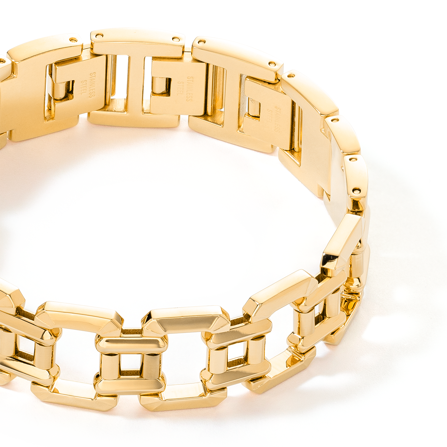 Bracelet bijou en acier inoxydable or