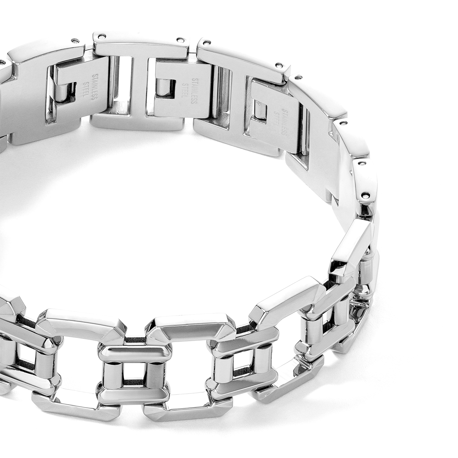 Bracelet bijou en acier inoxydable argent