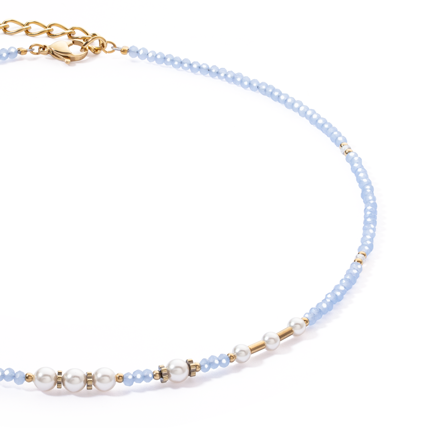 Collier Little Twinkle Pearl Mix bleu clair