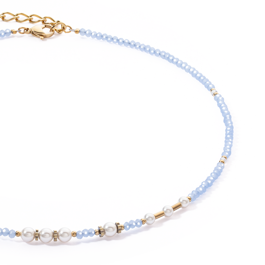Collier Little Twinkle Pearl Mix bleu clair