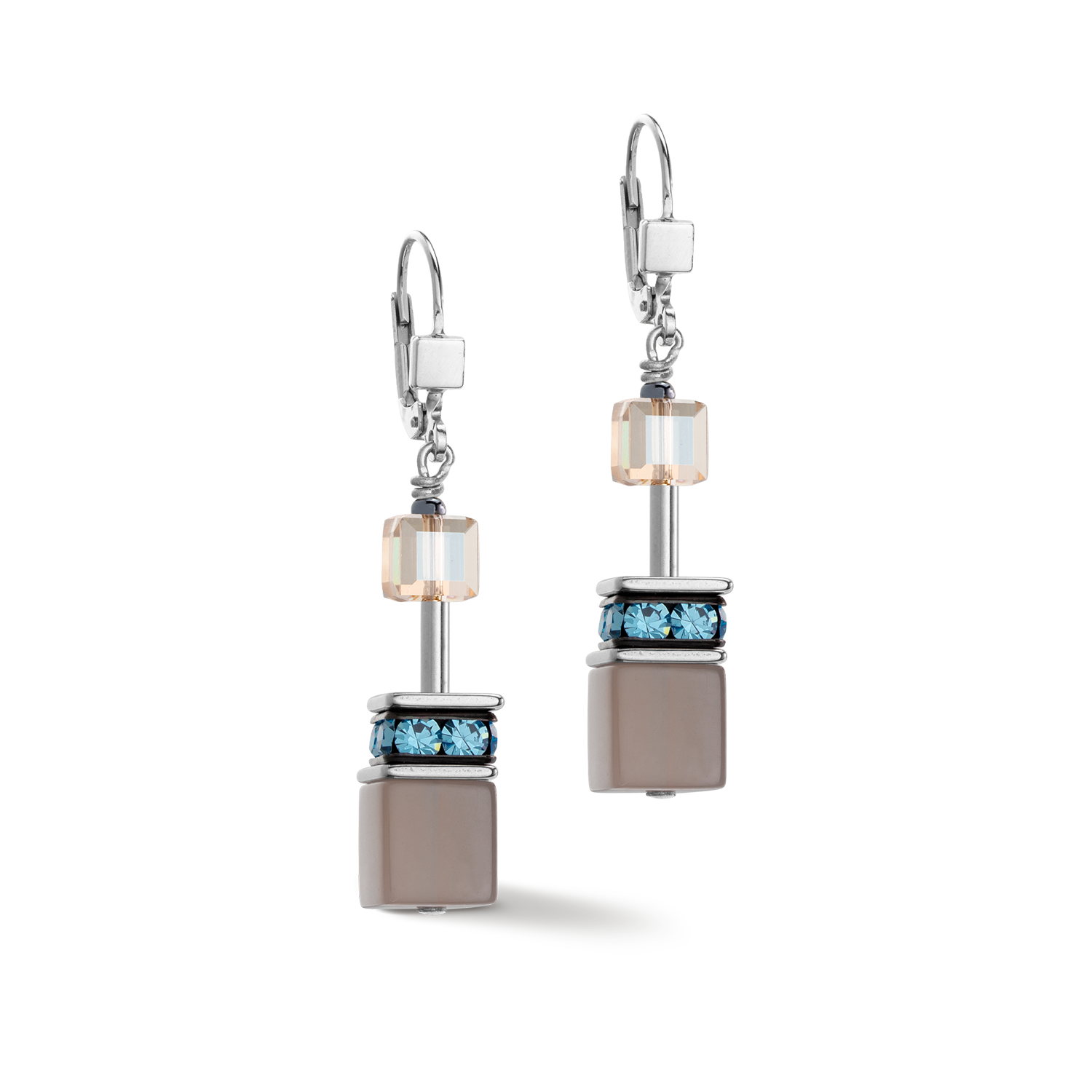 Boucles d'oreille GeoCUBE® Iconic Statement Precious aqua-beige