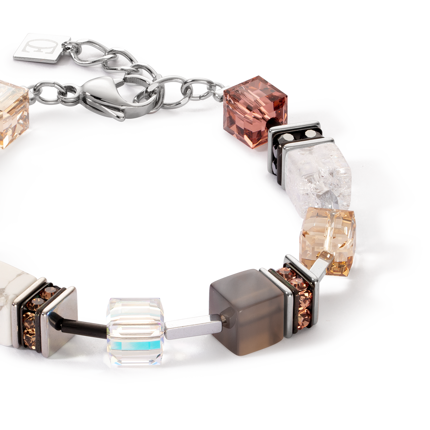 Bracelet GeoCUBE® Iconic Statement Precious cognac-beige