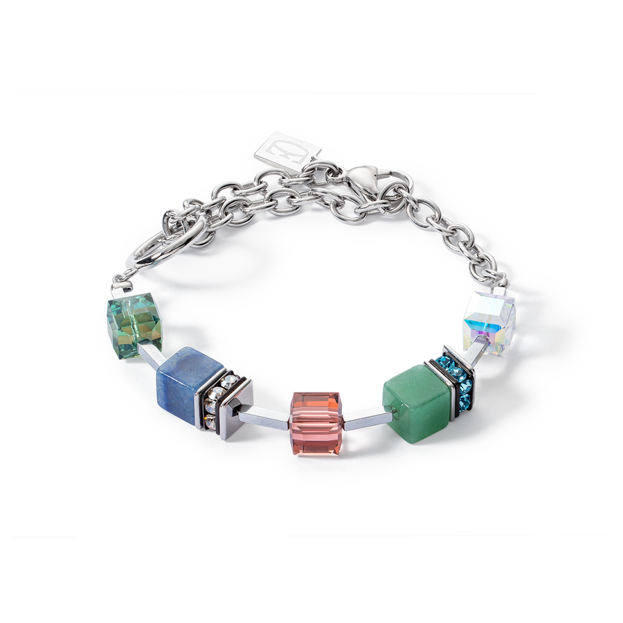 Bracelet GeoCUBE® Statement Precious Chunky Chain Multiwear 35 multicolore