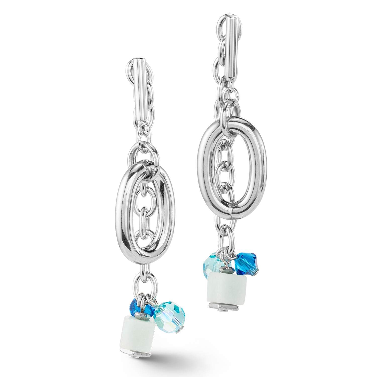 Boucles d'oreilles Neptunes Treasure argent bleu