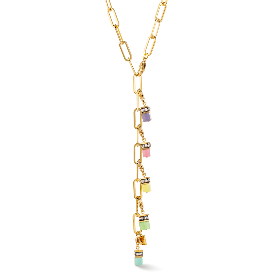 Collier Happy Iconic Cube Charms or pastel