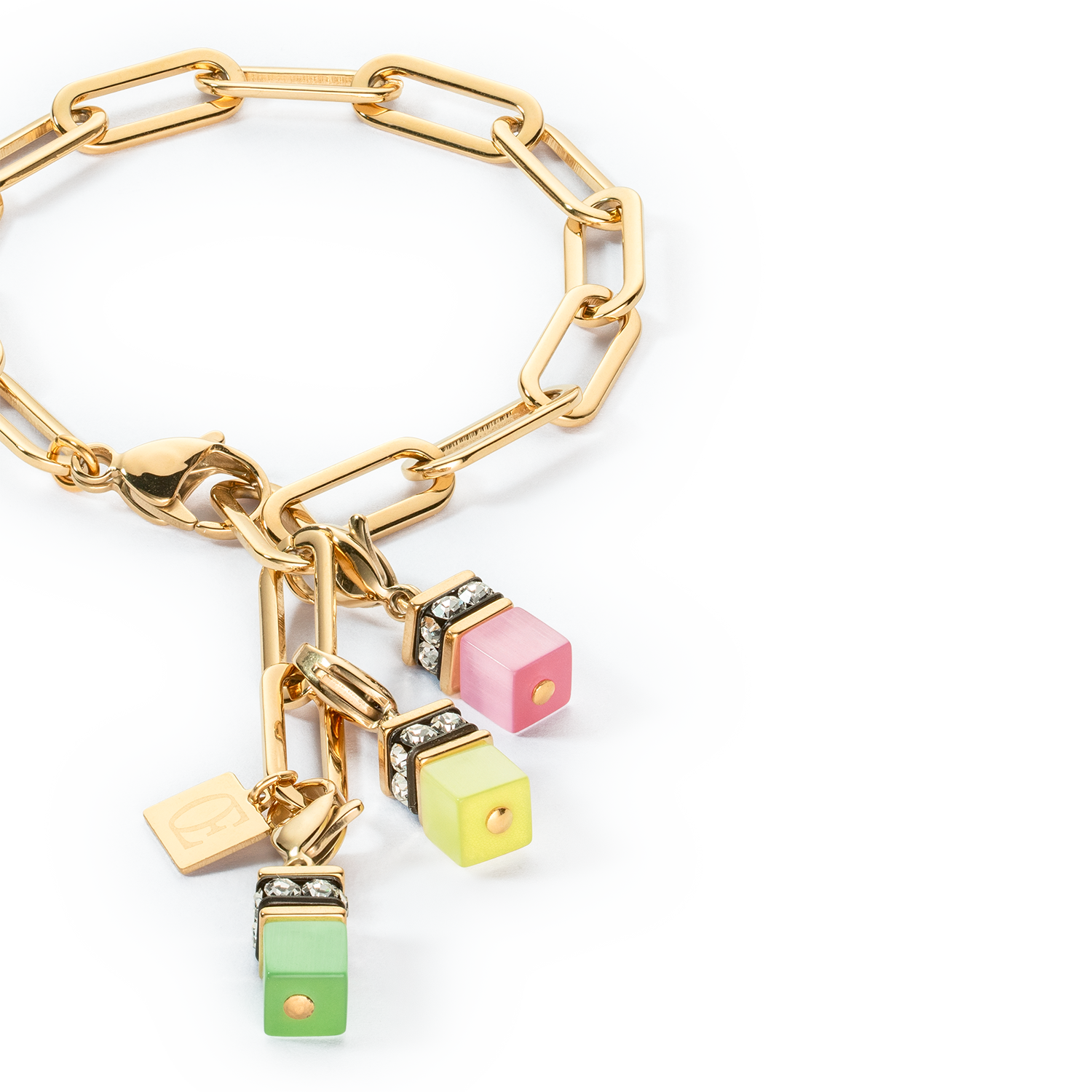 Bracelet Happy Iconic Cube Charms or pastel