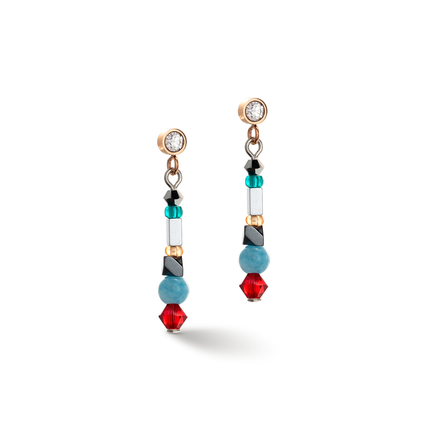 Boucles d'oreille Sparkling Dot Pierres Précieuses multicolore vintage