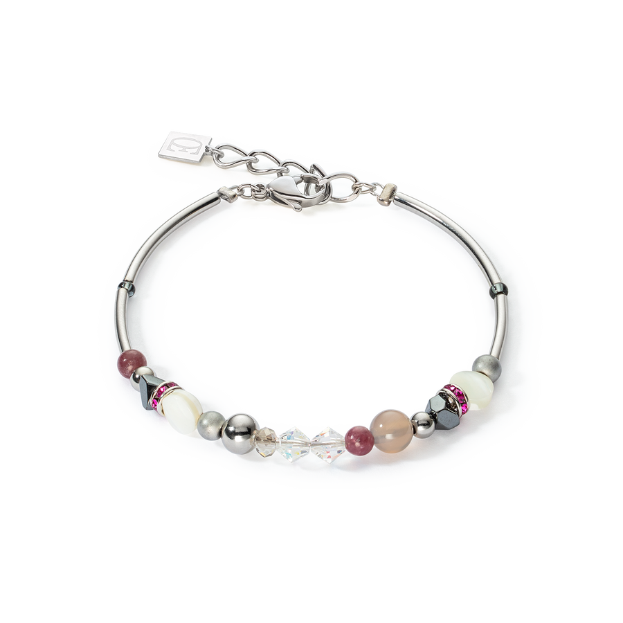 Bracelet Brilliant Square interchangeable Pendant Precious rose