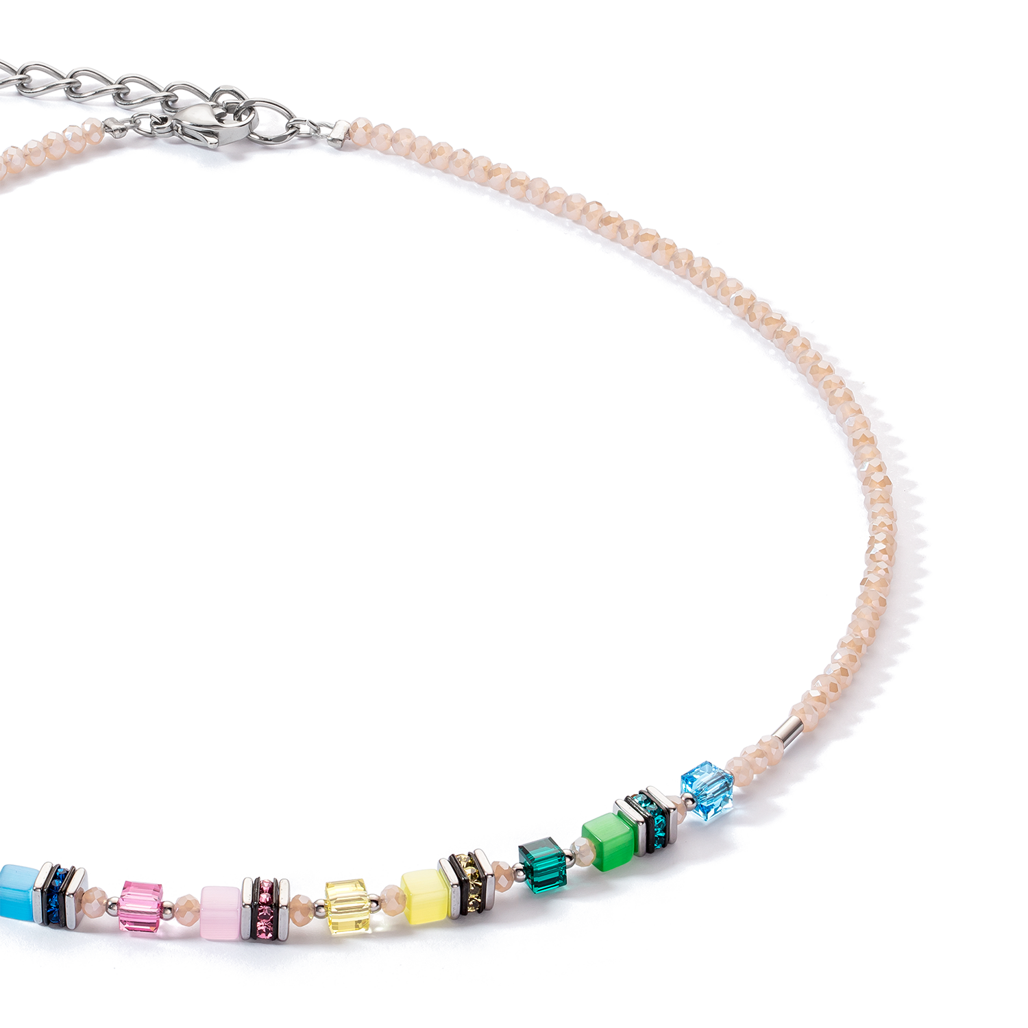 Collier Mini Cubes multicolore pastel