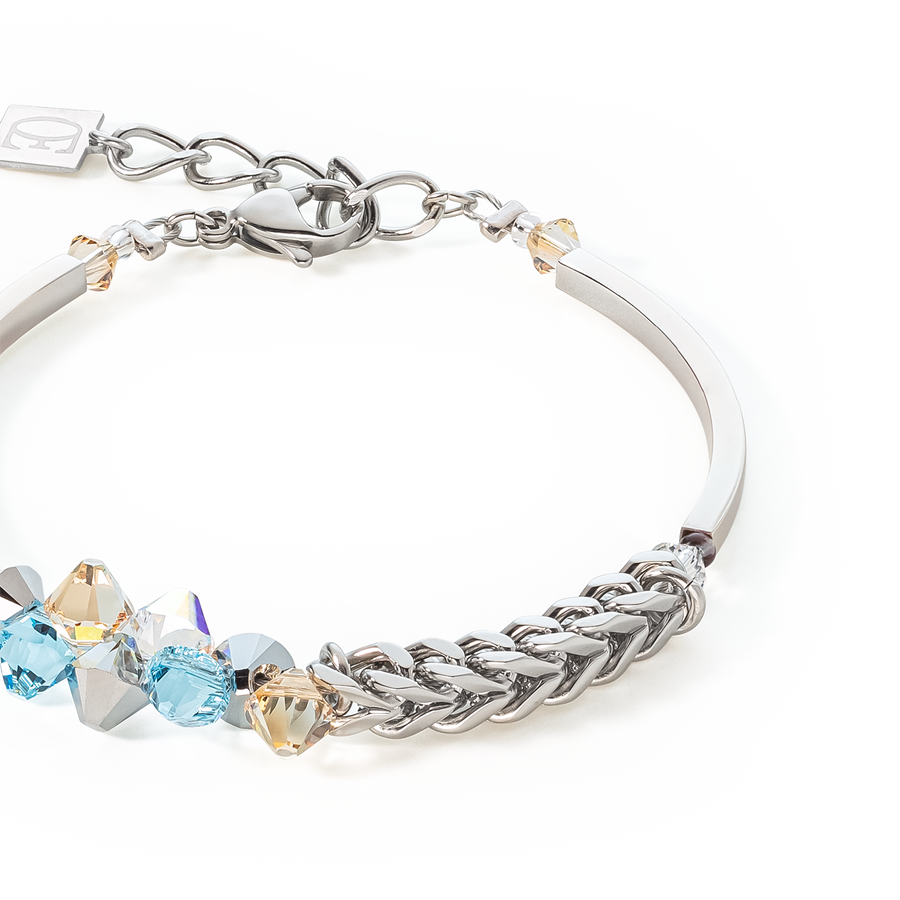 Bracelet Dancing Crystals & Chunky Chain aqua
