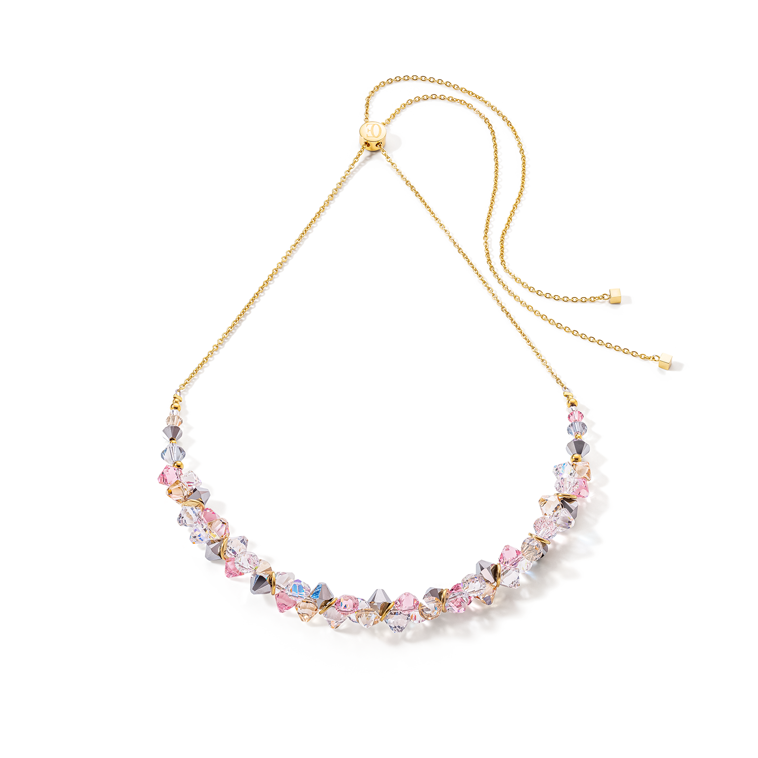 Collier Dancing Crystals or rose clair