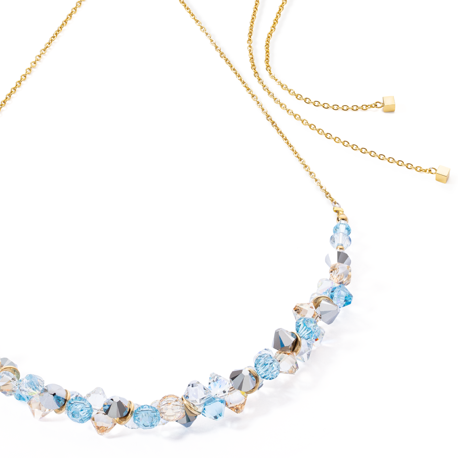 Collier Dancing Crystals or aqua