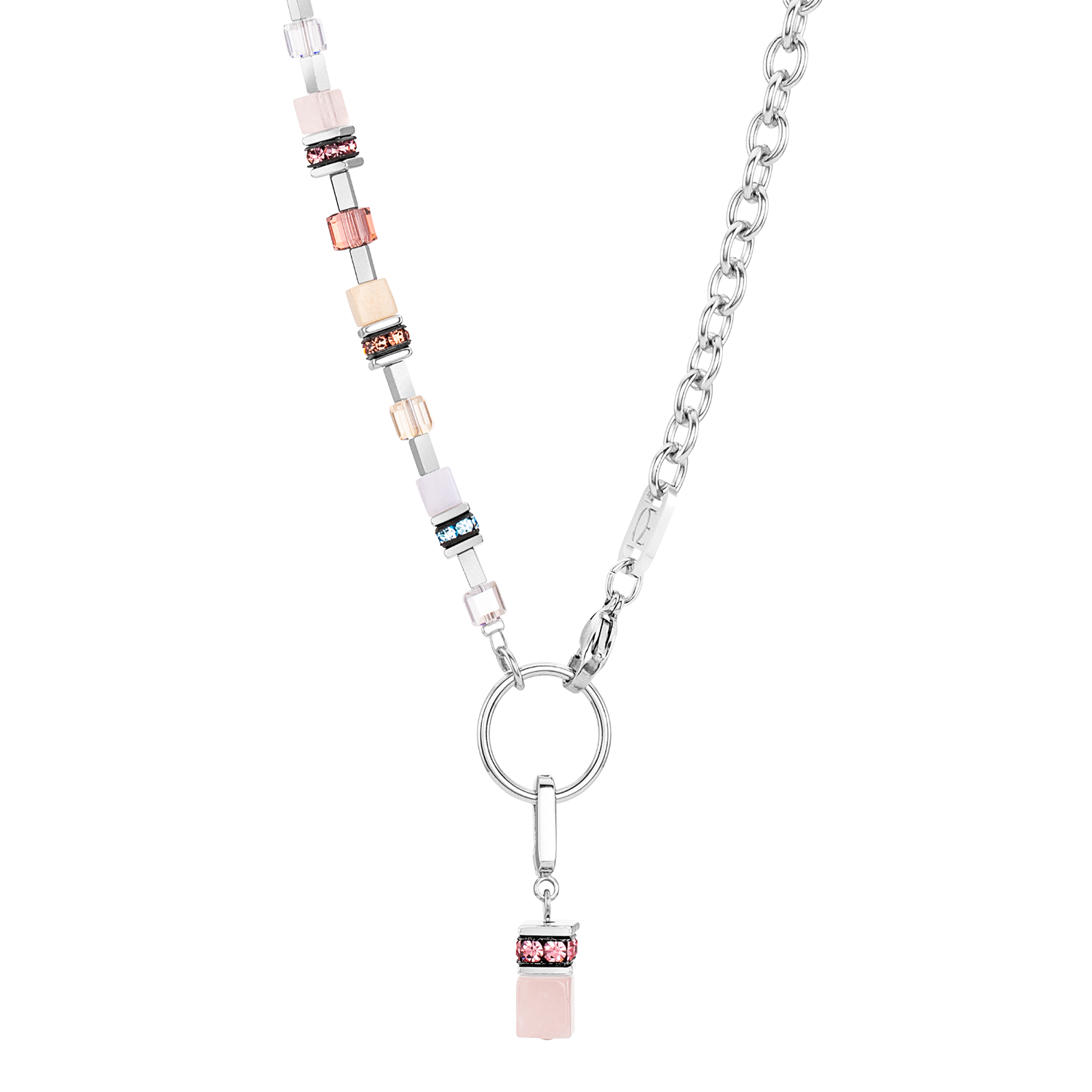 Collier GeoCUBE® Fusion Charm argent-pastel