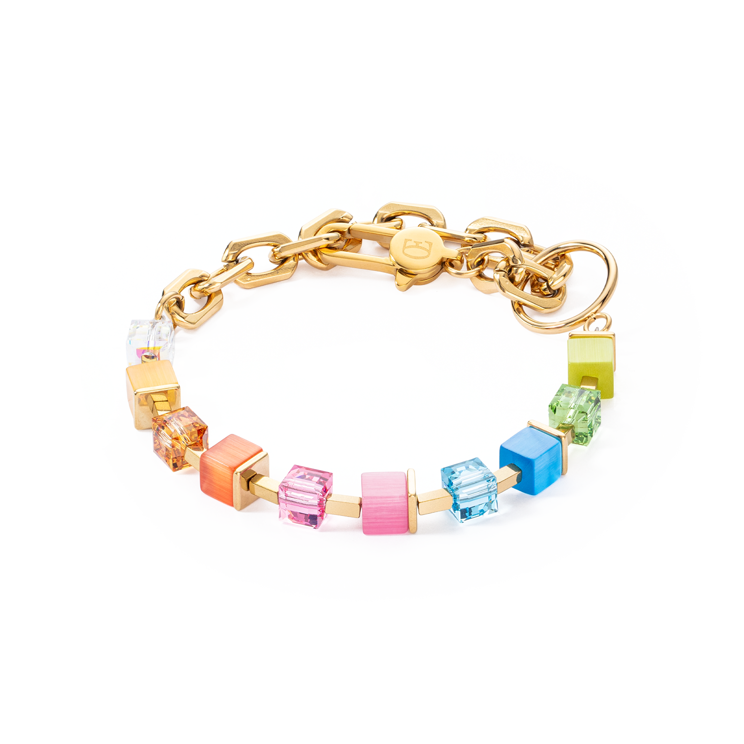 Bracelet Cube Fusion Charm or-rainbow