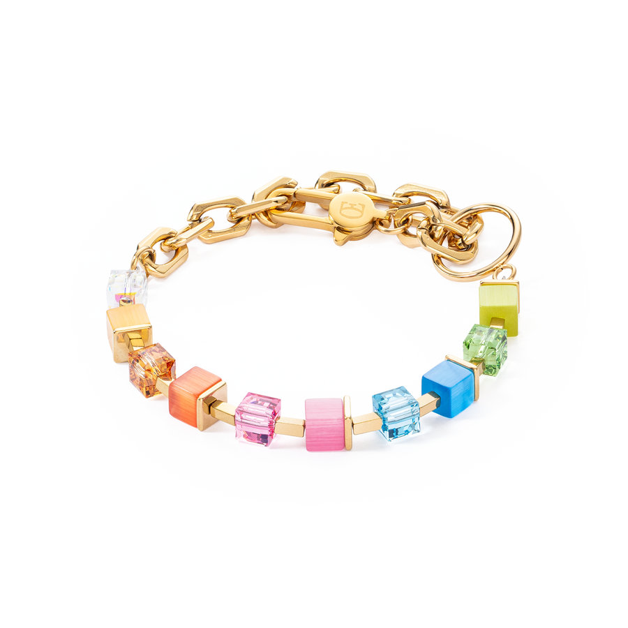 Bracelet Cube Fusion Charm or-rainbow