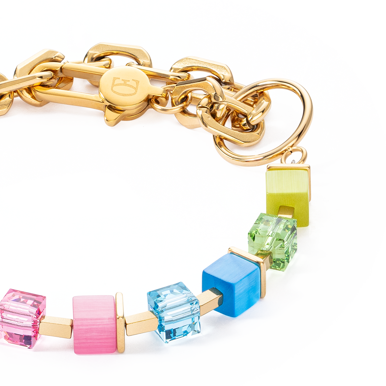 Bracelet Cube Fusion Charm or-rainbow