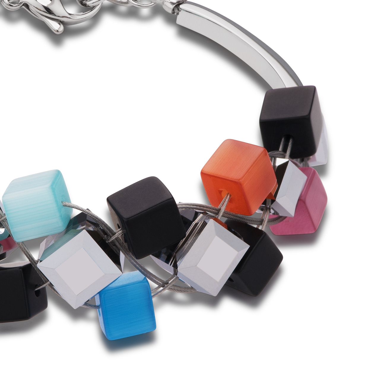 Bracelet cristaux & onyx multicolore noir