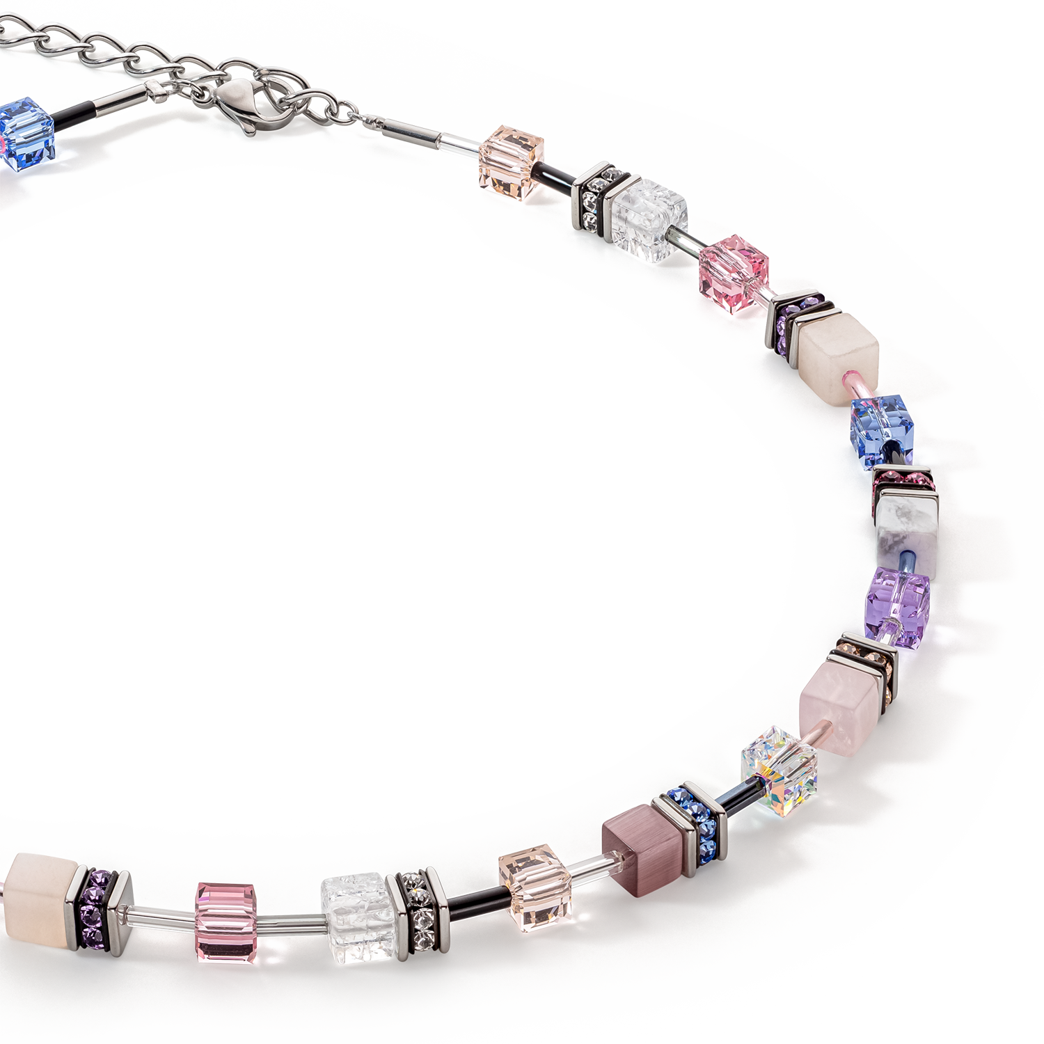 Collier GeoCUBE® Iconic Precious lilas-bleu