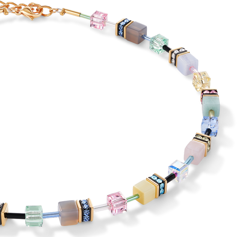 Collier GeoCUBE® Cristaux  & pierres précieuses multicolore romance