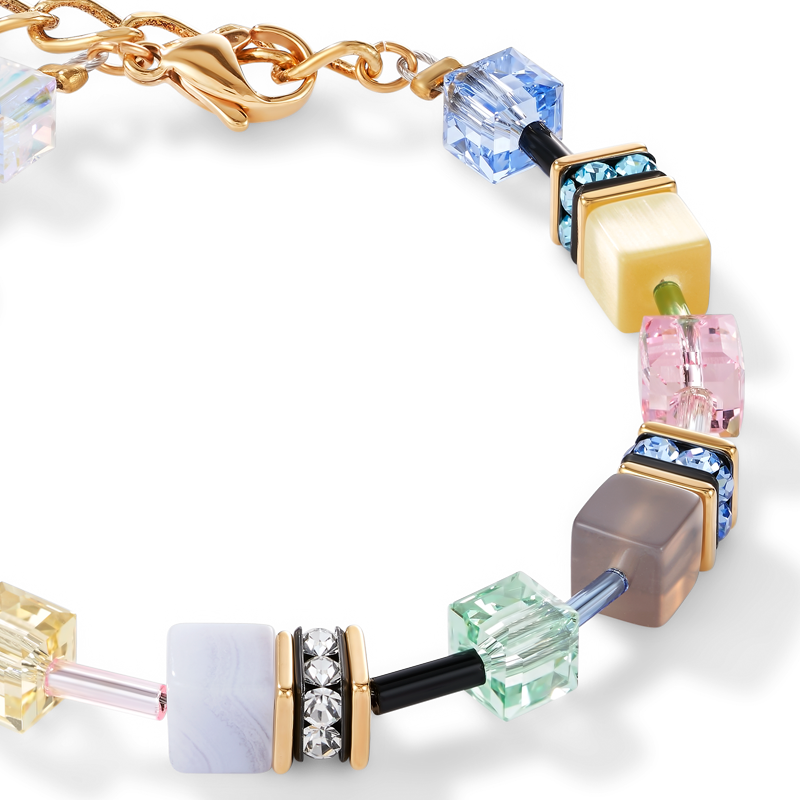 Bracelet GeoCUBE® Swarovski® Crystals & Gemstones multicolour romance