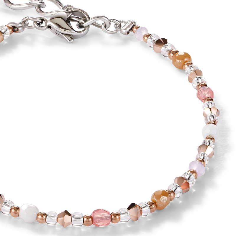 Bracelet Cristaux & acier inoxydable rose clair