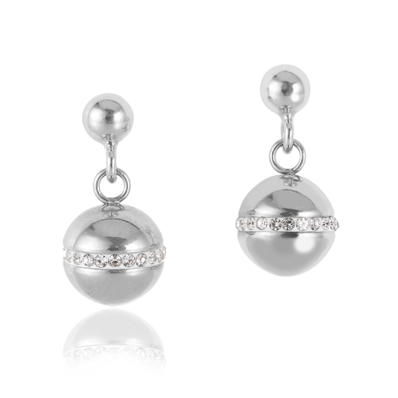 Boucles d'oreille TwistedPEARLS acier inoxydable argent