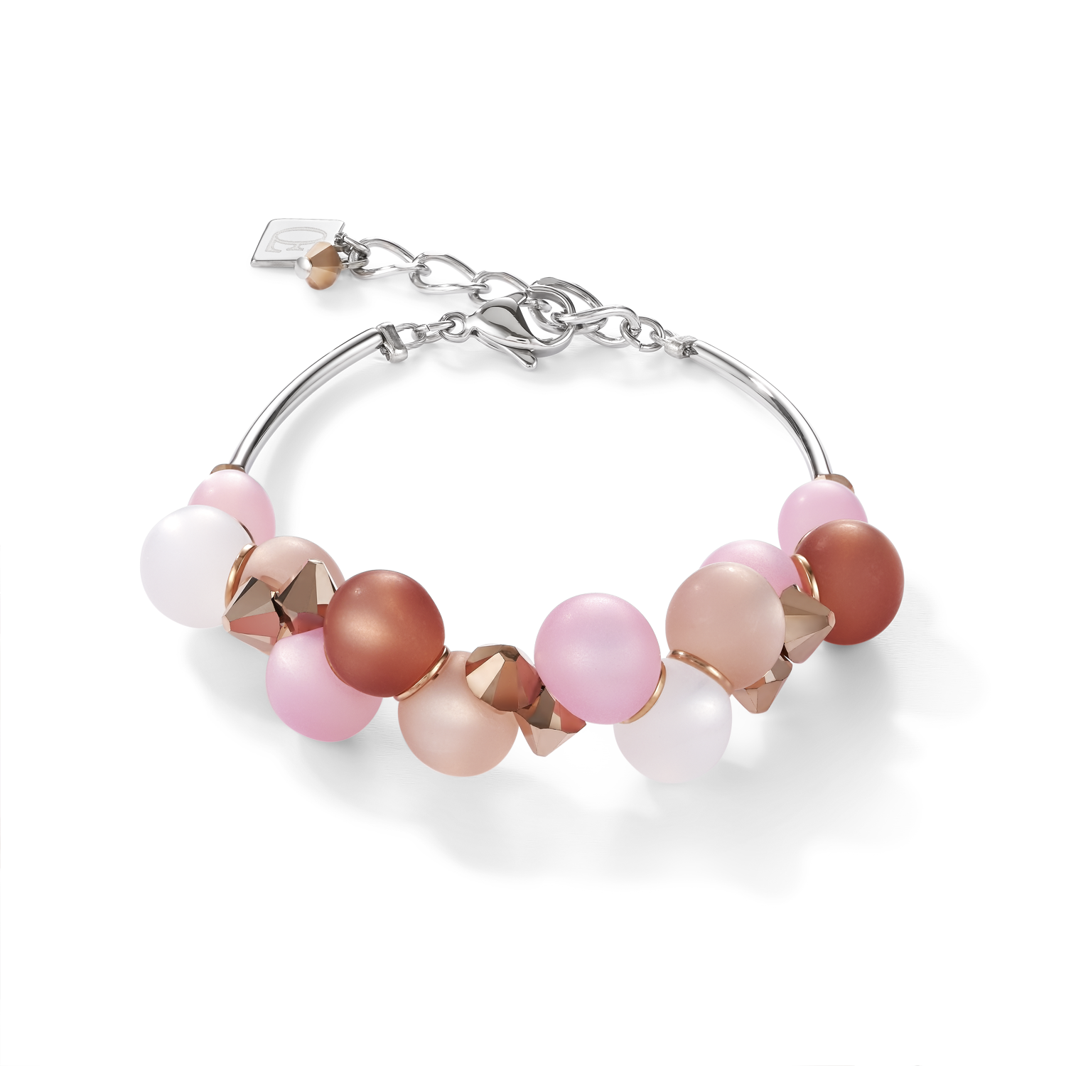 Bracelet Polaris, Swarovski® Crystals & stainless steel rose-beige