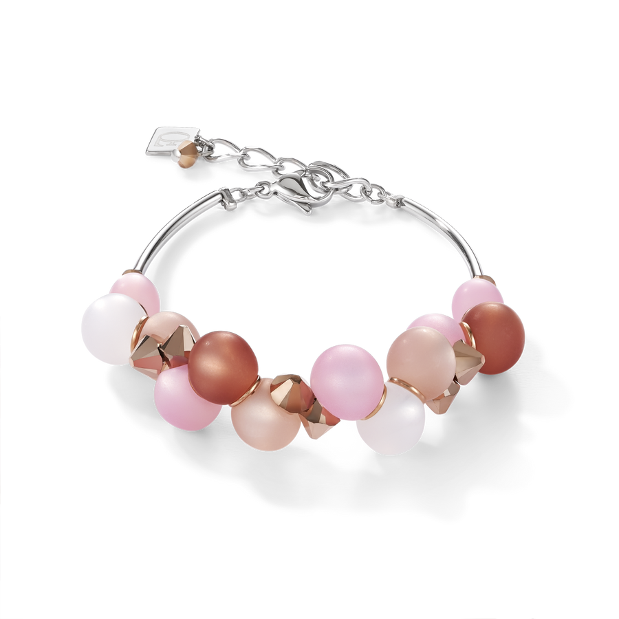 Bracelet Polaris, Swarovski® Crystals & stainless steel rose-beige