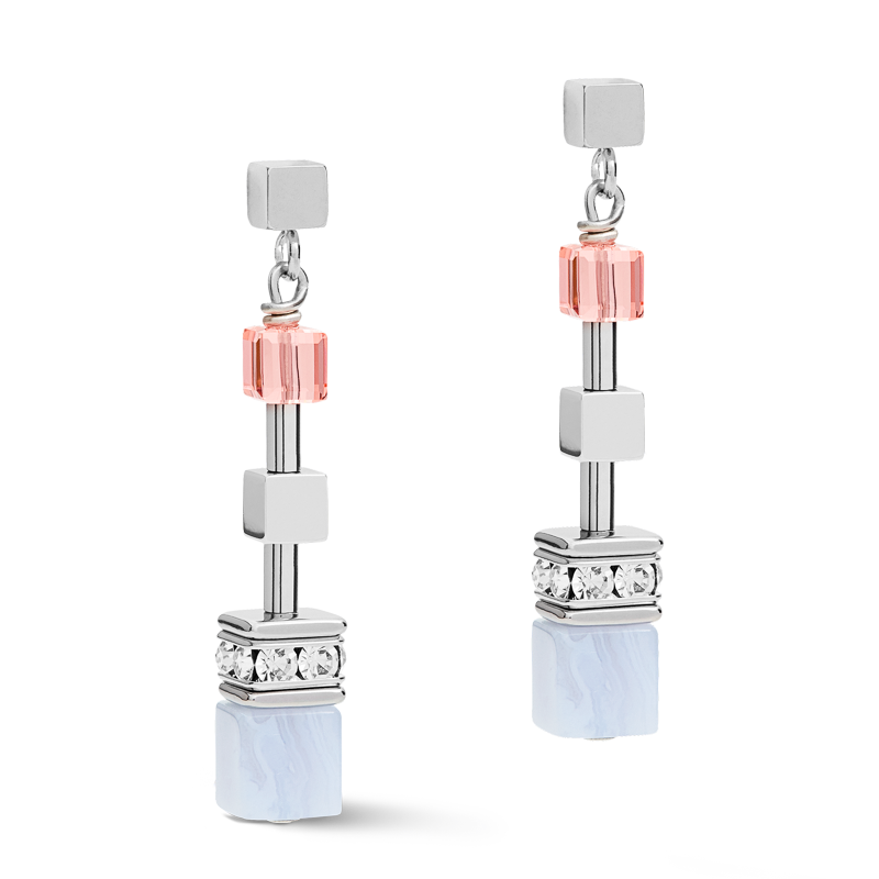 Boucles d'oreille GeoCUBE® Multitask summer multi pastel argent