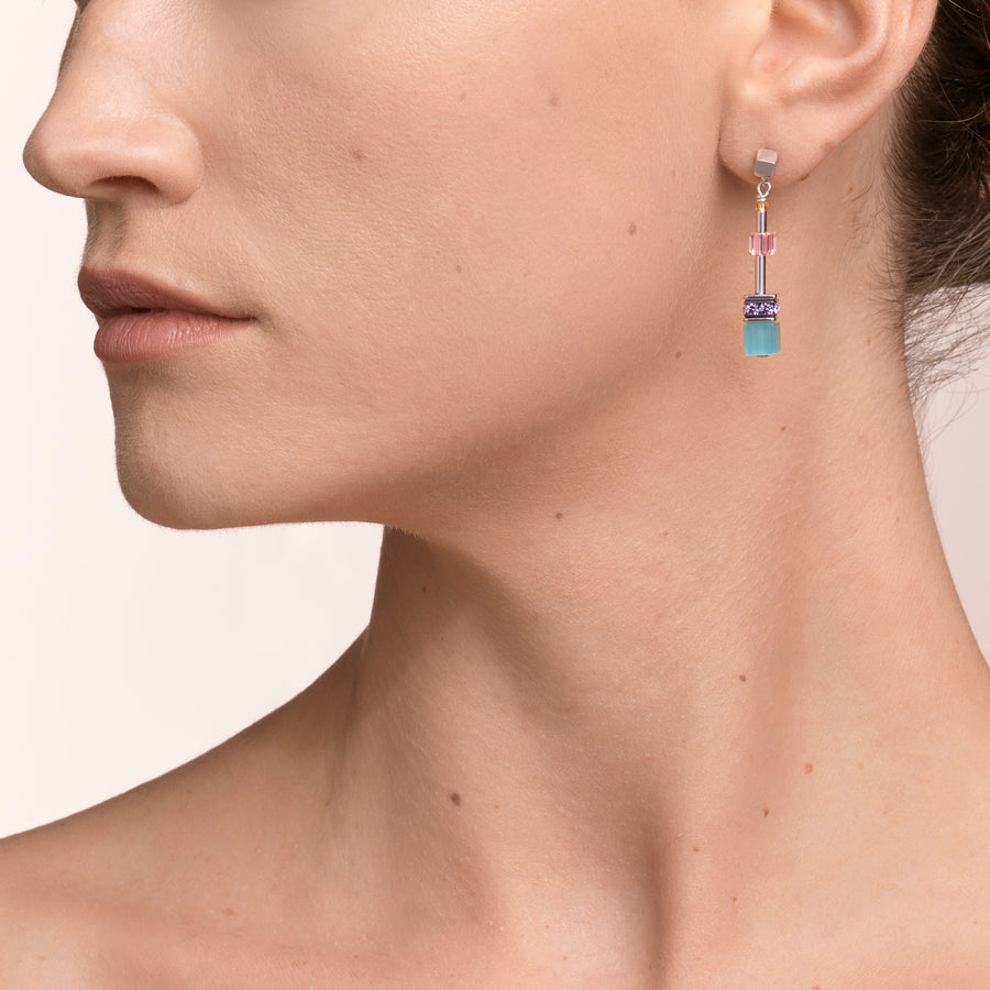 Boucles d'oreille GeoCUBE® medium 50 fresh pastel multicolore