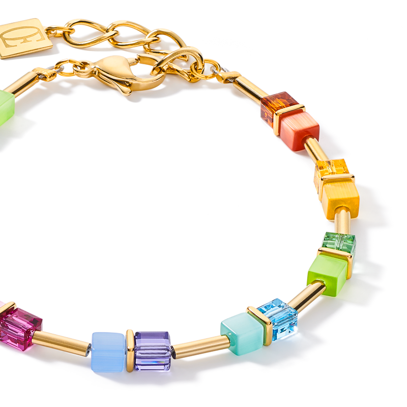 Bracelet GeoCUBE® colour couple multicolore rainbow-or
