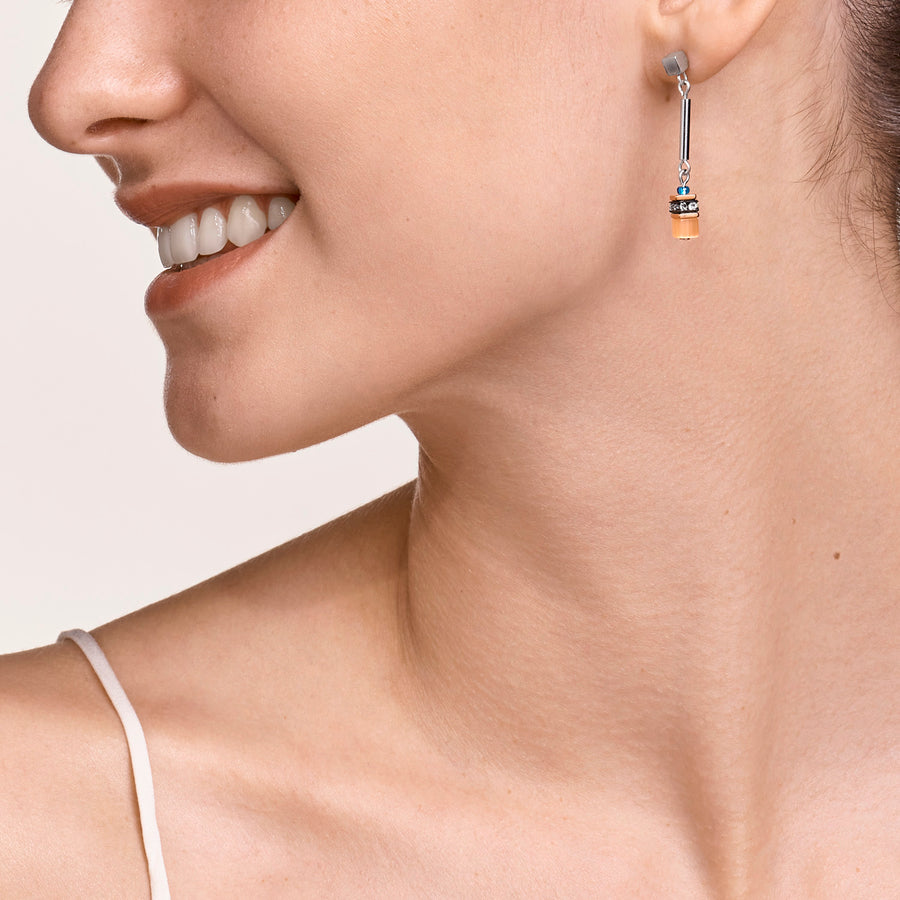 Earrings GeoCUBE® minimalist frontline multicolour motion