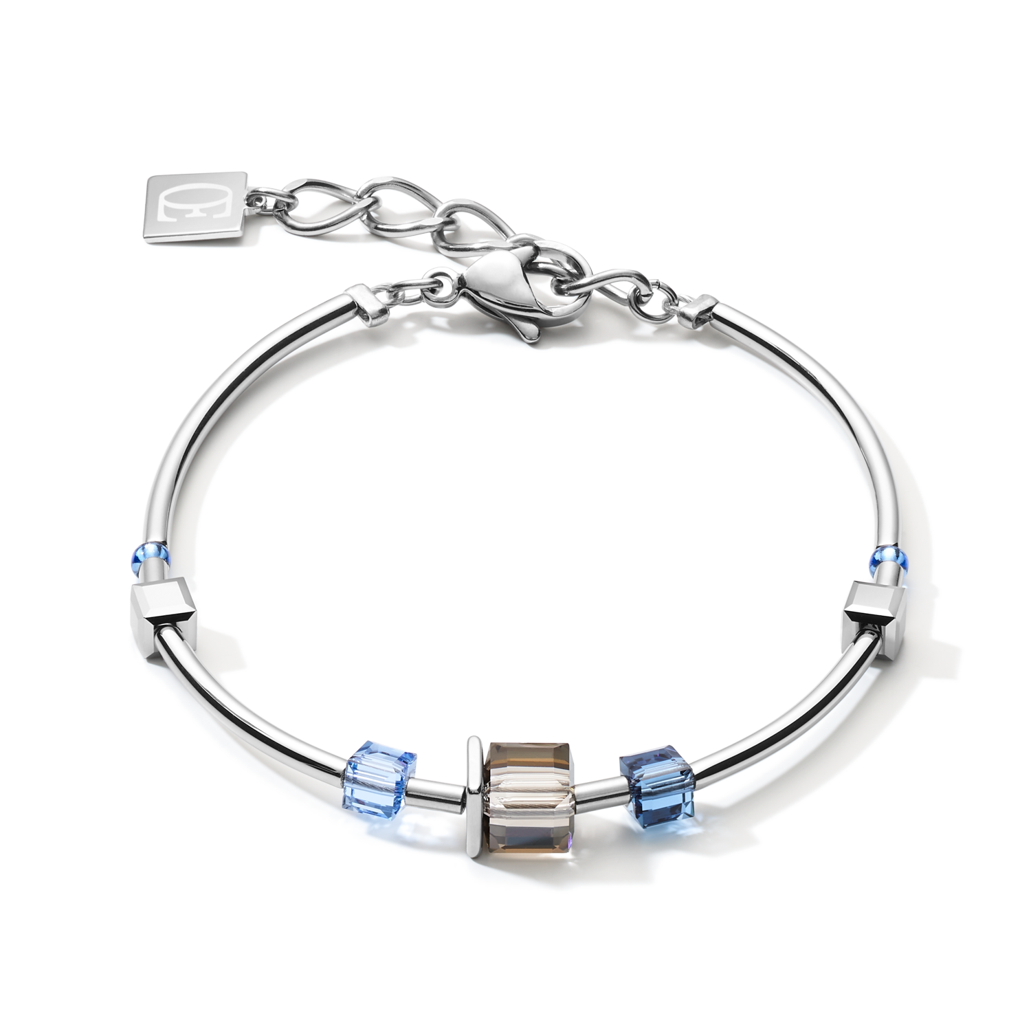 Bracelet GeoCUBE® minimaliste cristaux bleu