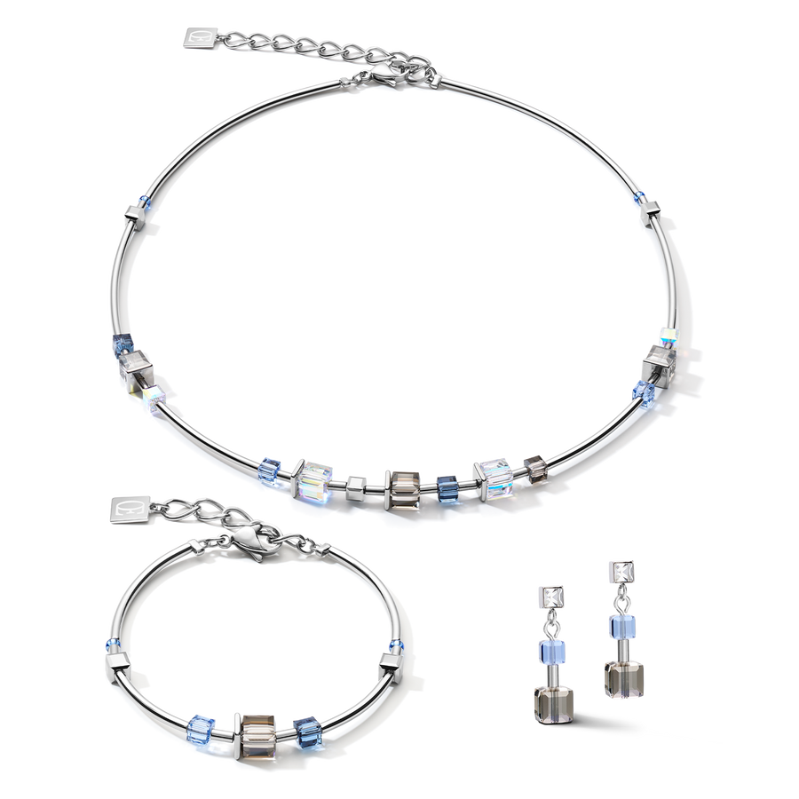 Bracelet GeoCUBE® minimaliste cristaux bleu