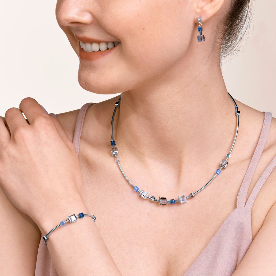 Bracelet GeoCUBE® minimaliste cristaux bleu