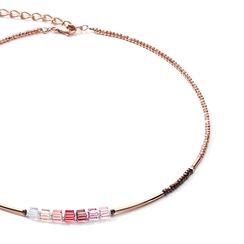 Collier GeoCUBE® shades of pink-lilac