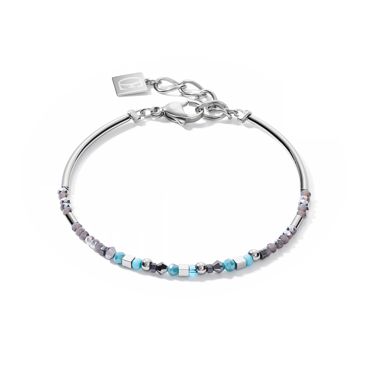 Bracelet pendentif Curvy Triangle aqua