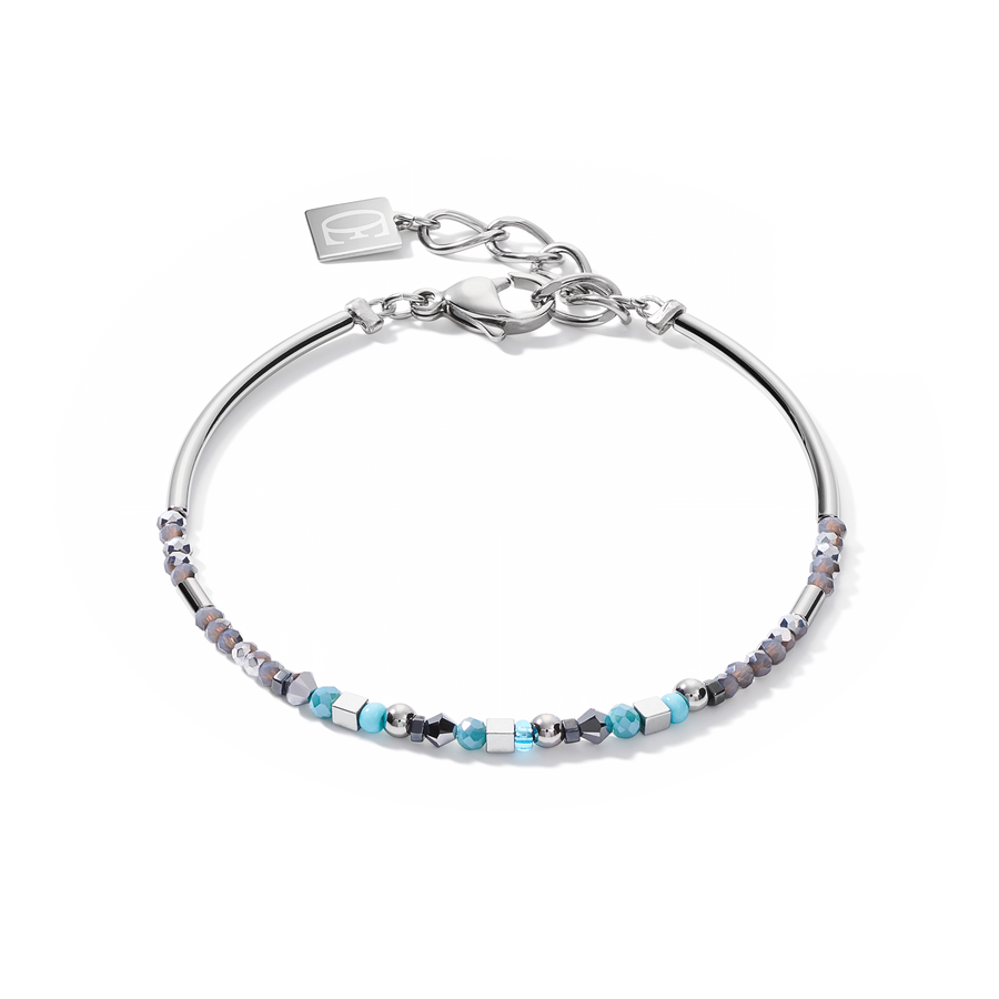 Bracelet pendentif Curvy Triangle aqua