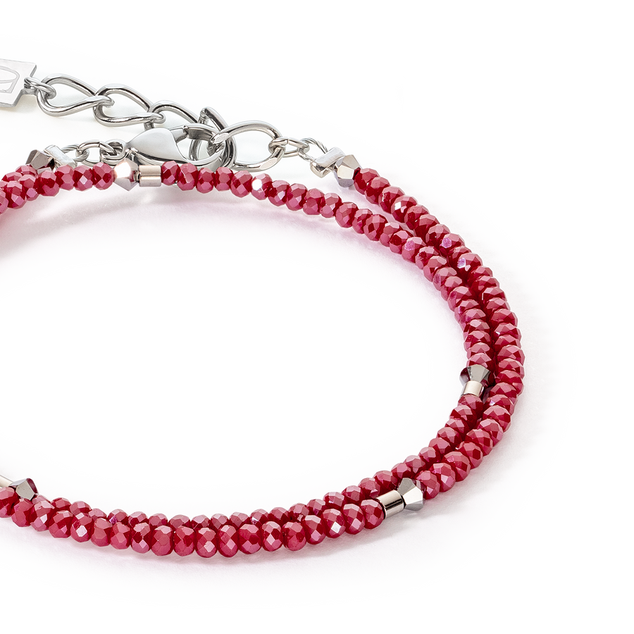 Bracelet Sparkling Dot Delicate argent & rouge