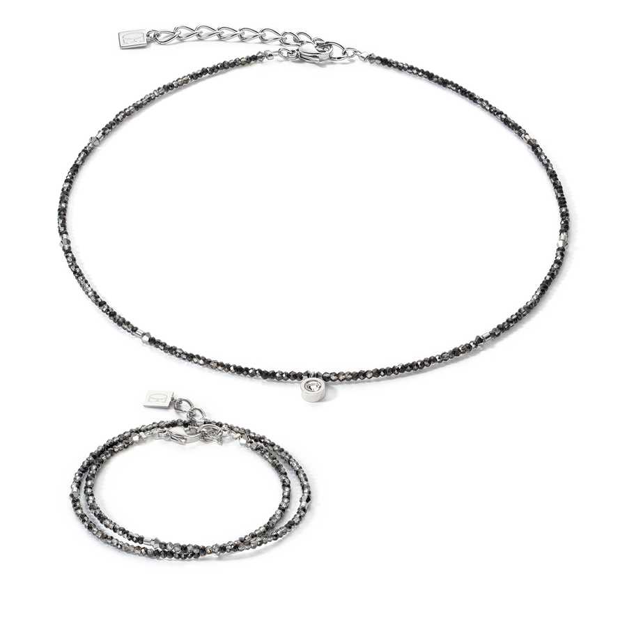 Bracelet Sparkling Dot Delicate argent & anthracite