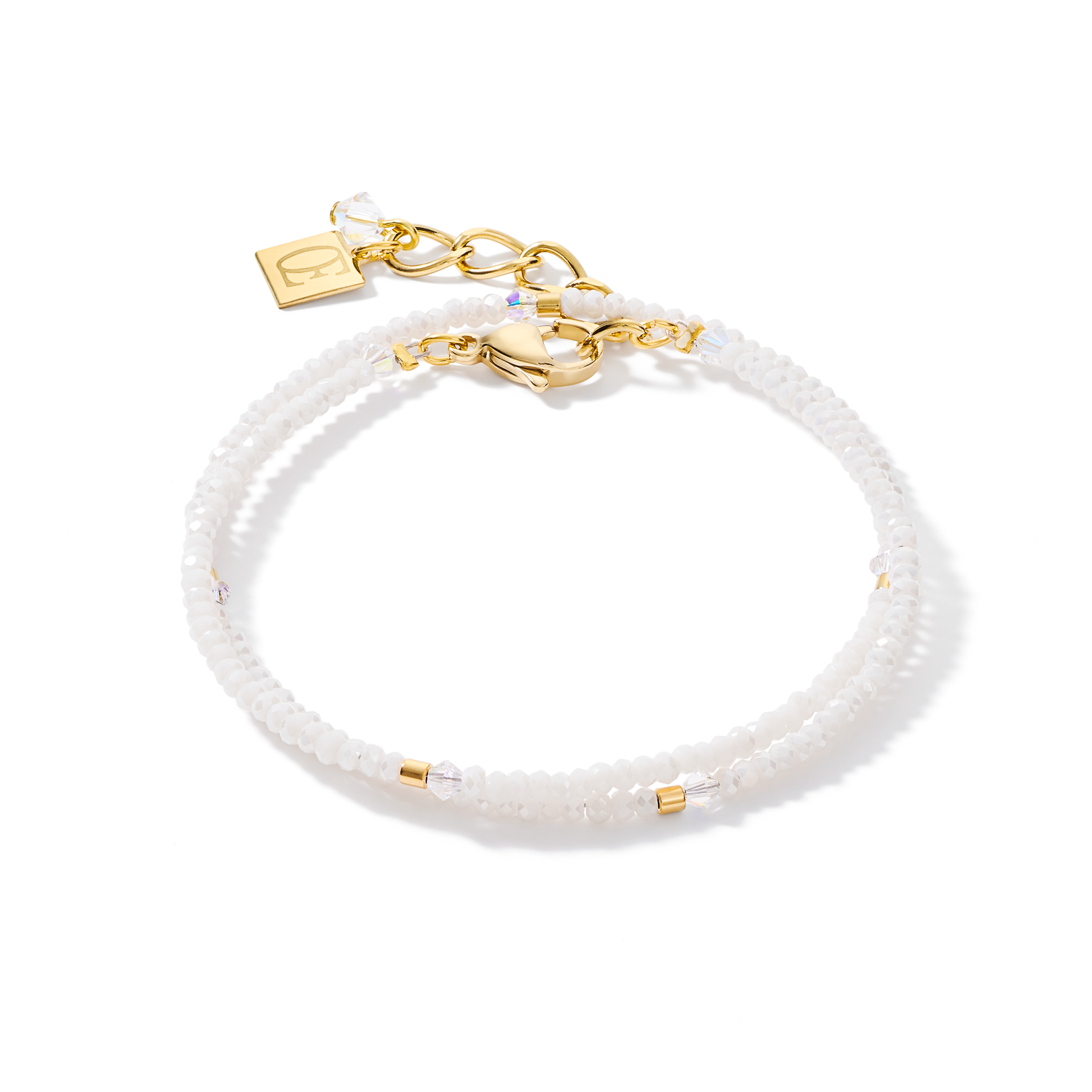 Bracelet small crystal gold & white
