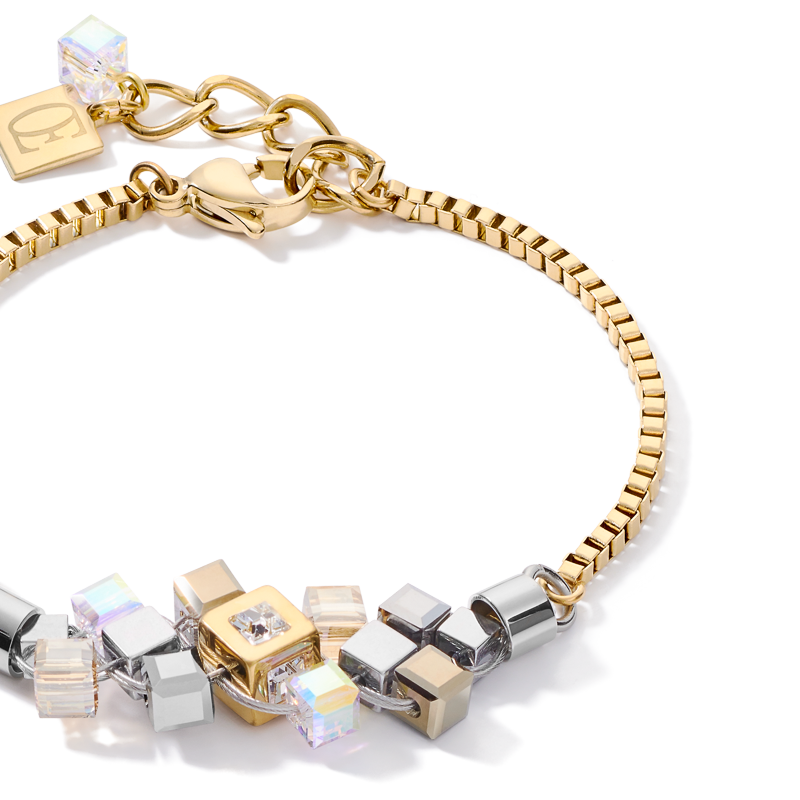 Bracelet GeoCUBE® cluster or-argent